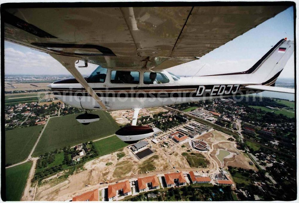 Leipzig from above - Cessna 172 auf einem Überlandflug bei Leipzig