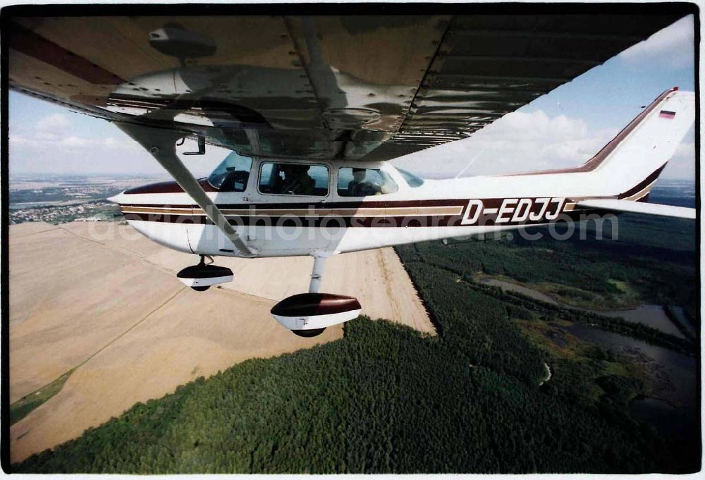 Aerial image Leipzig - Cessna 172 auf einem Überlandflug bei Leipzig