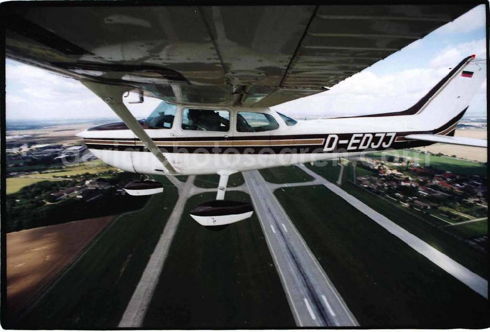 Aerial photograph Leipzig - Cessna 172 auf einem Überlandflug am Leipziger Flughafen