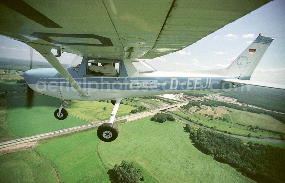 Aerial photograph Neuhausen bei Cottbus - Cessna 150 der Lausitz-Flug Gmbh beim Flug über Neuhausen.