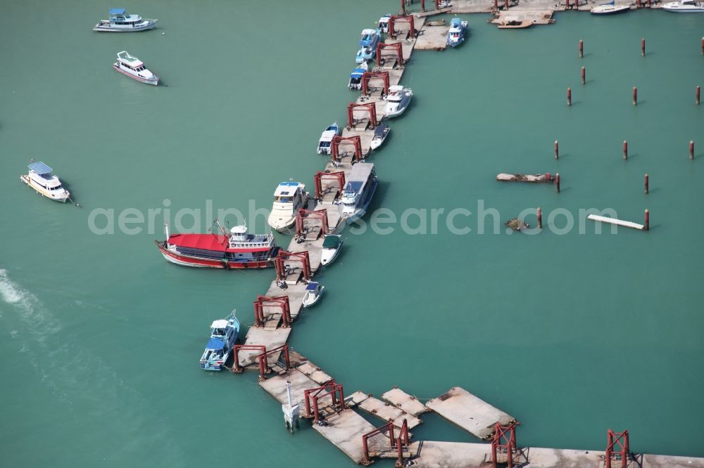 Aerial photograph Chalong - In Chalong bay outside the city Chalong on Phuket Island in Thailand is the Chalong Pier with berths for boats and yachts