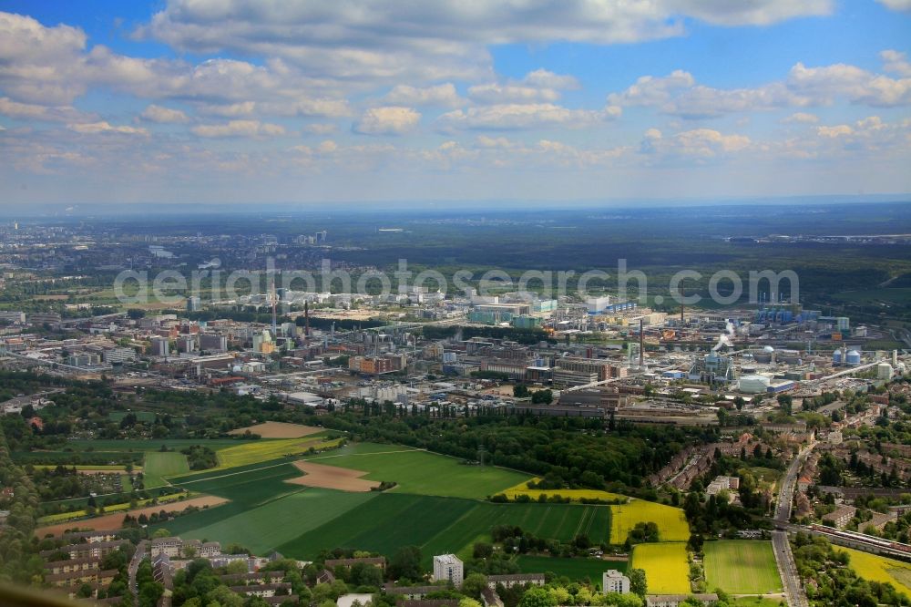 Aerial image Frankfurt am Main - Chemical and Hoechst Industrial Park in Frankfurt am Main in Hesse