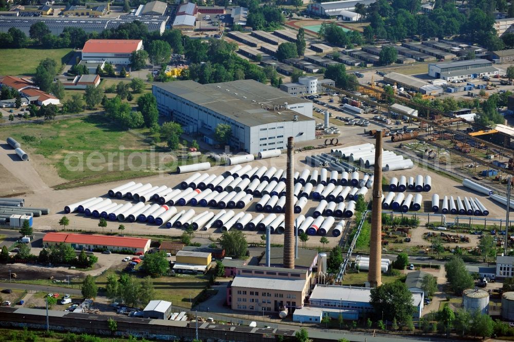 Aerial photograph Fürstenwalde - Company grounds of the Chemie- und Tankanlagenbau REUTHER Company in Fuerstenwalde in the state Brandenburg