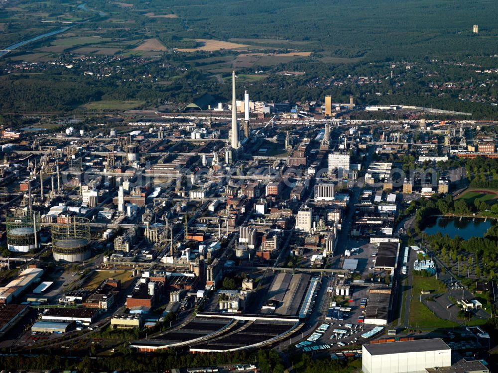 Marl from above - Chemical Park Marl in the Ruhr Area in North Rhine-Westphalia