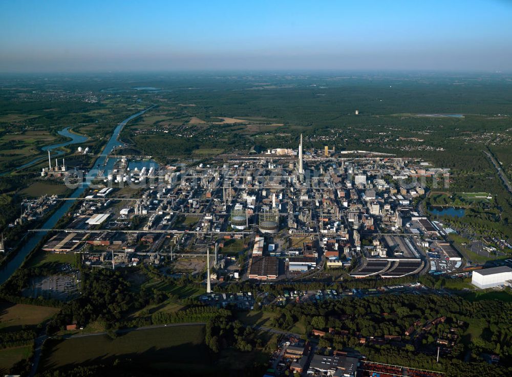 Marl from the bird's eye view: Chemical Park Marl in the Ruhr Area in North Rhine-Westphalia