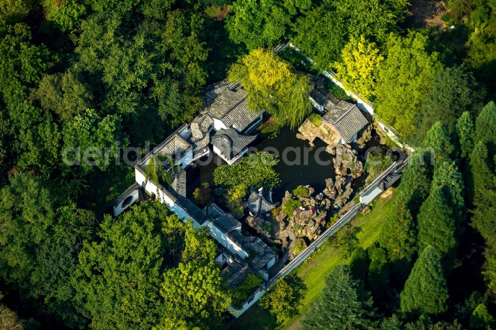 Aerial photograph Bochum - View of the Chinese Garden in Bochum in the state North-Rhine Westphalia