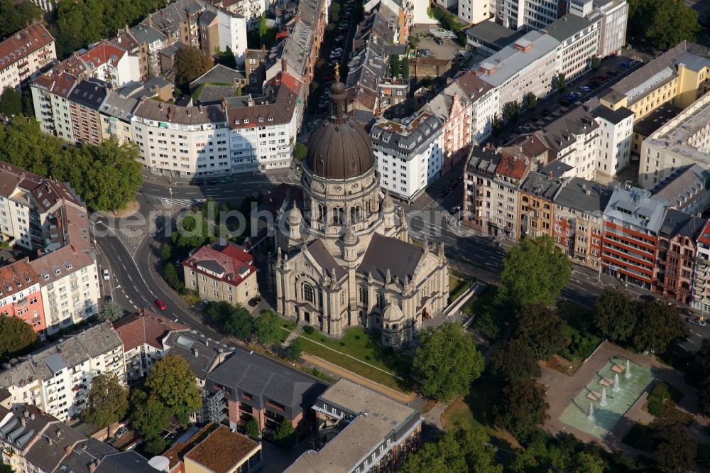 Mainz from above - Christ Church in Mainz in Rhineland-Palatinate