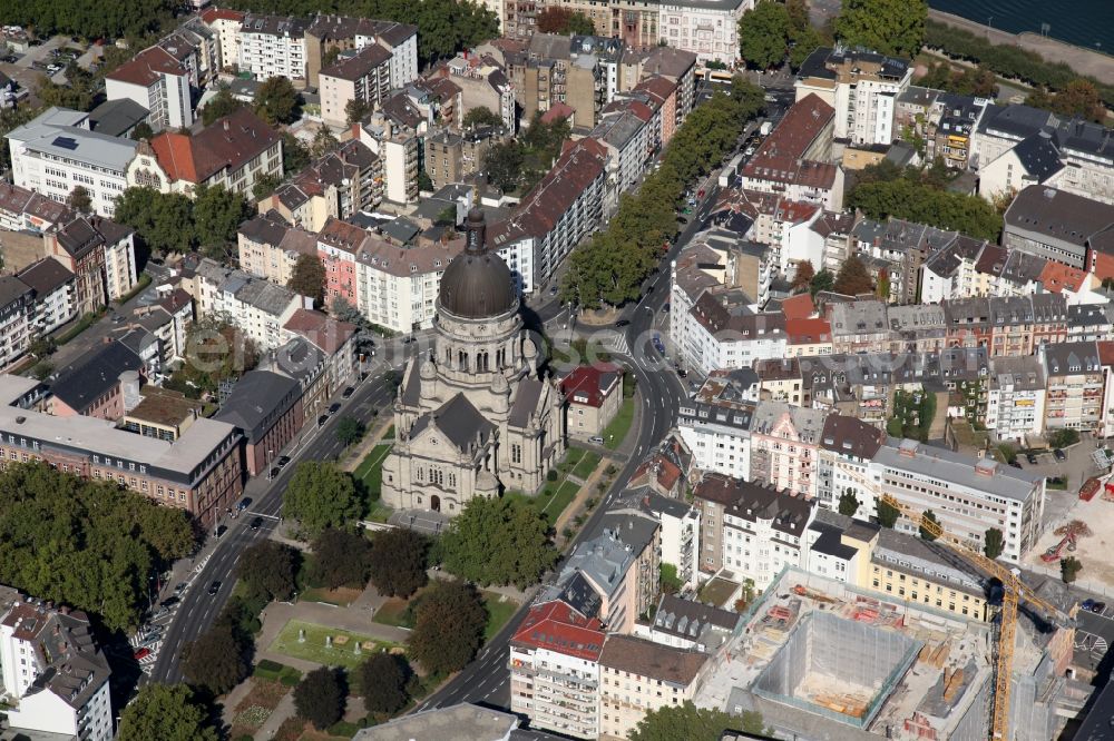 Mainz from the bird's eye view: Christ Church in Mainz in Rhineland-Palatinate