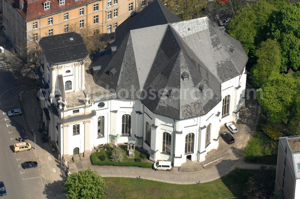 Berlin from above - Parochialkirche an der Klosterstraße Ecke Parochialstraße in Berlin-Mitte der Evangelischen Kirchengemeinde Marien. Church Parochialkirche at the street Klosterstrsse / Parochialstrasse.