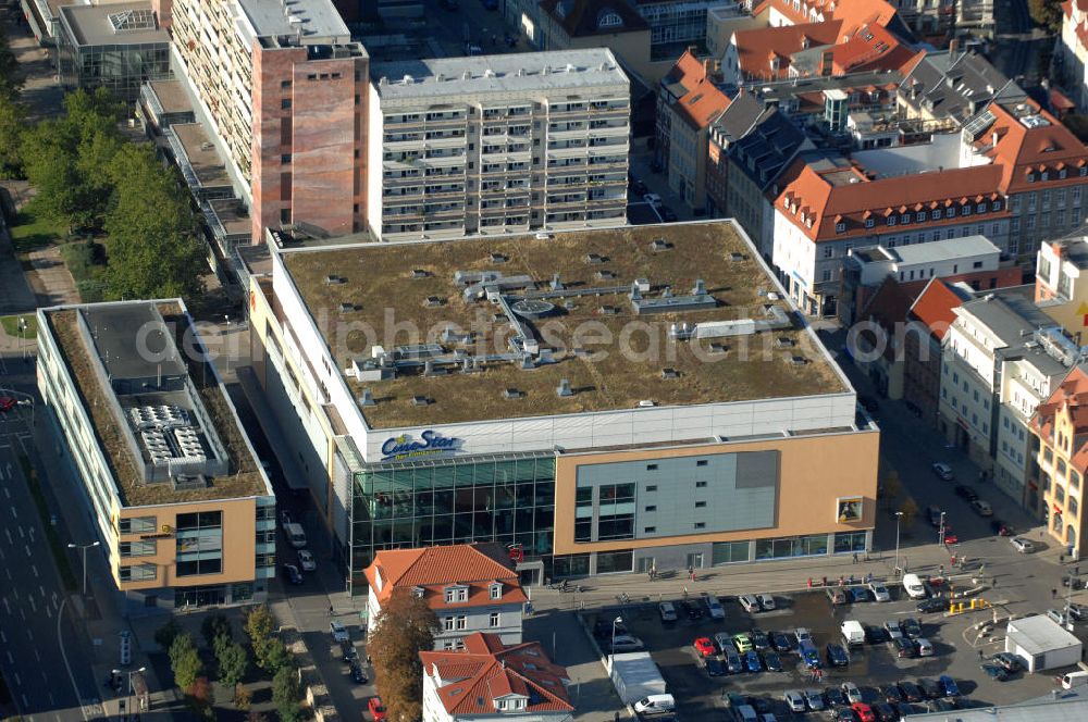 Aerial photograph Erfurt - Blick auf das CineStar-Kino am Juri-Gagarin-Ring.