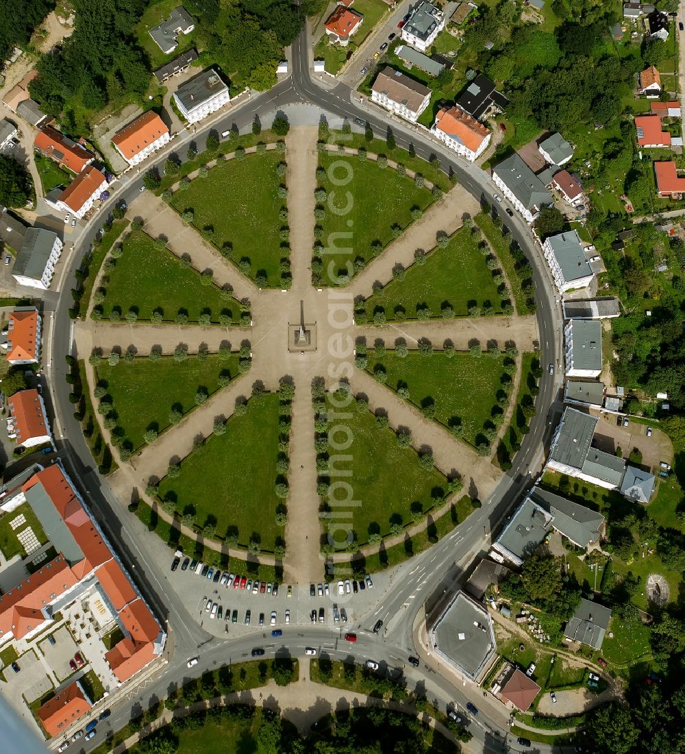 Aerial image Putbus - View of the Circus in Putbus on the island Ruegen in Meclenburg-West Pomerania