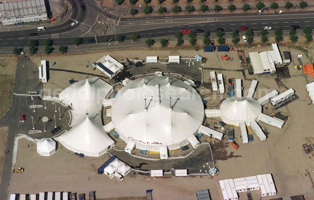 Berlin from the bird's eye view: Cirque du Soleil am Potsdamer Platz in Berlin - Mitte.