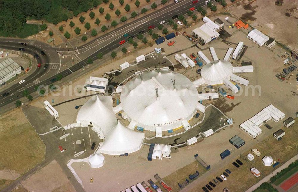 Aerial image Berlin - Cirque du Soleil am Potsdamer Platz in Berlin - Mitte.