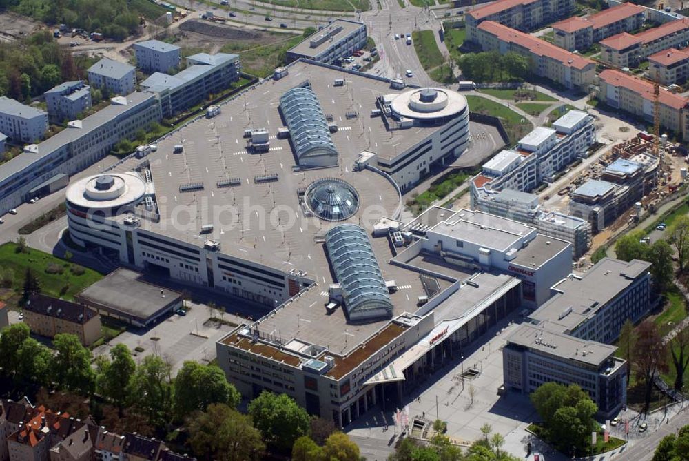 Augsburg from above - 04.05.2006 Augsburg (Bayern) City-Galerie der ECE Projektmanagement in Augsburg. City-Galerie Augsburg,Willy-Brandt-Platz 1,86153 Augsburg,Tel.: 0821-56757-0 Fax: 0821-56757-10