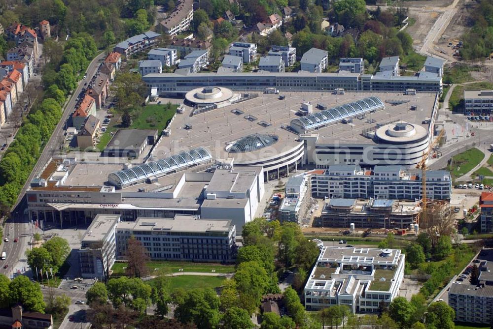 Augsburg from above - 04.05.2006 Augsburg (Bayern) City-Galerie der ECE Projektmanagement in Augsburg. City-Galerie Augsburg,Willy-Brandt-Platz 1,86153 Augsburg,Tel.: 0821-56757-0 Fax: 0821-56757-10