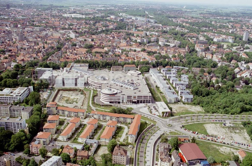 Augsburg/Bayern from above - City-Galerie der ECE Projektmanagement und Blick über Augsburg. 24.05.03