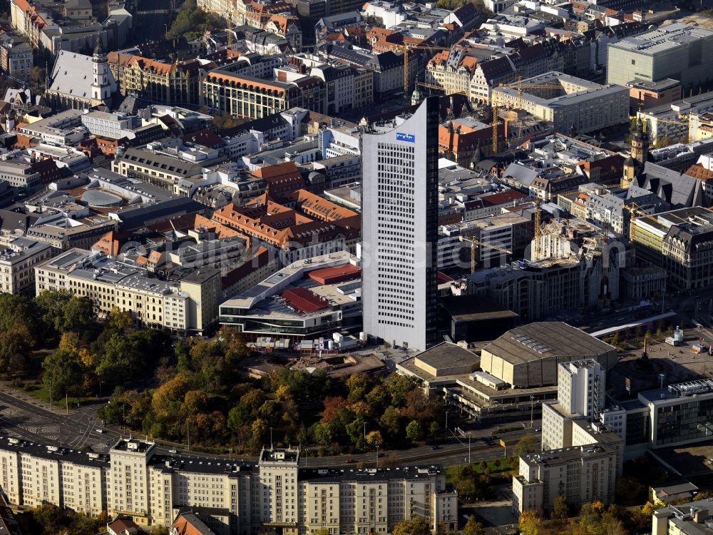 Leipzig from the bird's eye view: City tower at the Augustusplatz in Leipzig in Saxony