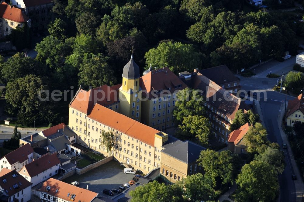 Aerial image Droyßig - School building of the CJD Sachsen-Anhalt Christophorusschulen Droyssig in Droyssig in the state Saxony-Anhalt, Germany
