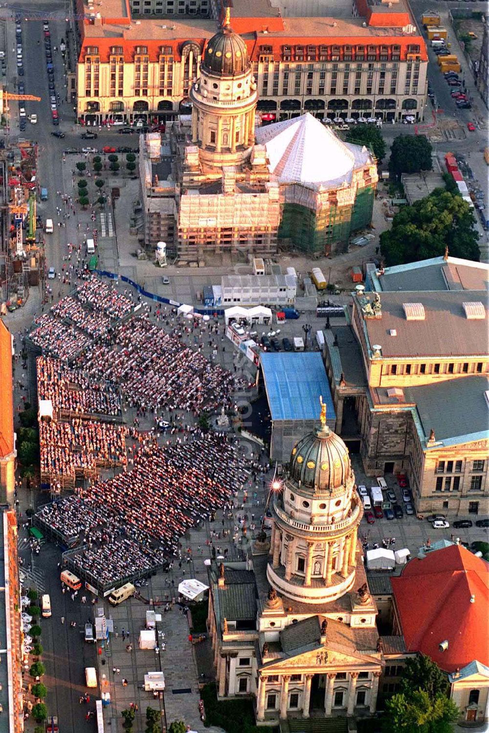 Aerial photograph Berlin - Classic Open Air - Konzert auf dem Berliner Gendarmenmarkt in Mitte.