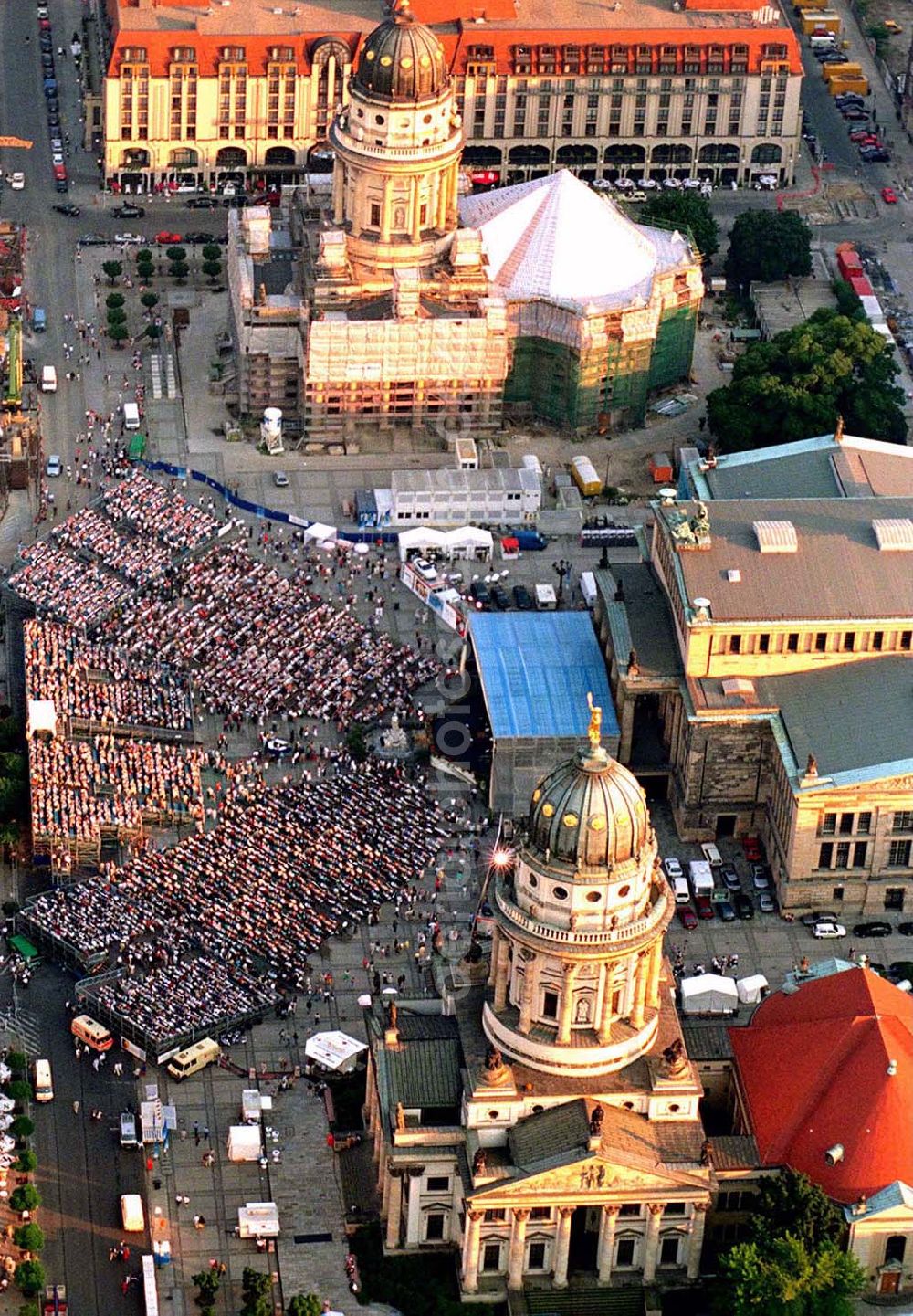 Aerial image Berlin - Classic Open Air - Konzert auf dem Berliner Gendarmenmarkt in Mitte.