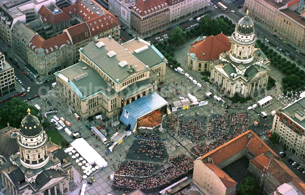 Aerial image Berlin - Classic Open Air - Konzert auf dem Berliner Gendarmenmarkt in Mitte.