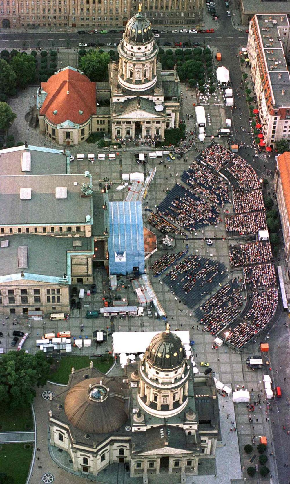 Aerial photograph Berlin - Classic Open Air - Konzert auf dem Berliner Gendarmenmarkt in Mitte.