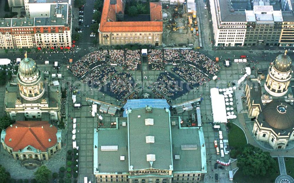 Aerial image Berlin - Classic Open Air - Konzert auf dem Berliner Gendarmenmarkt in Mitte.