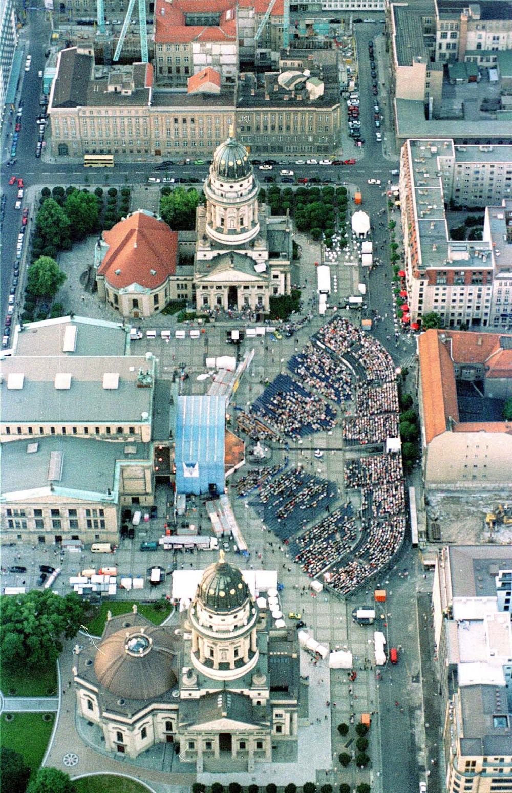 Aerial photograph Berlin - Classic Open Air - Konzert auf dem Berliner Gendarmenmarkt in Mitte.