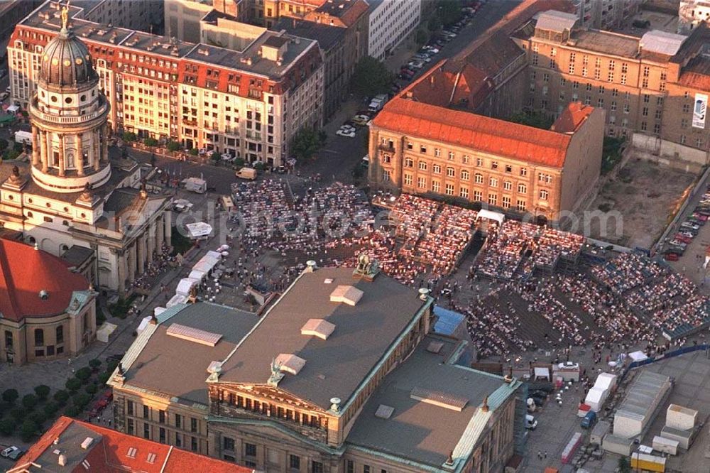 Aerial photograph Berlin - Classic Open Air - Konzert auf dem Berliner Gendarmenmarkt in Mitte.