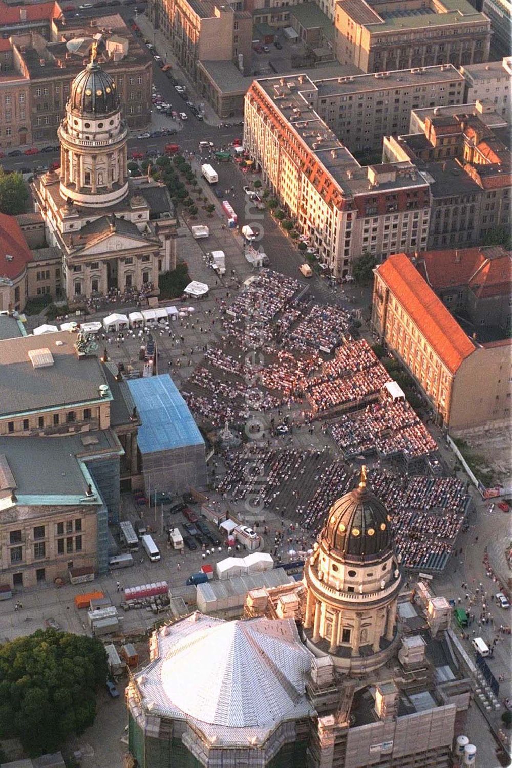 Aerial image Berlin - Classic Open Air - Konzert auf dem Berliner Gendarmenmarkt in Mitte.