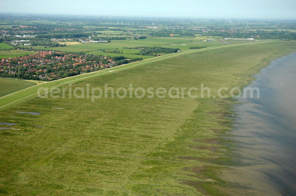 Sande from the bird's eye view: Blick auf die Küste des Jadebusen bei Sande OT Cäciliengrode - Niedersachsen / NI, Kontakt: