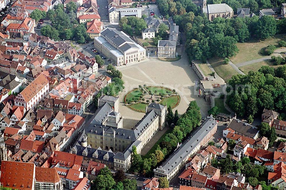 Aerial image Coburg / Bayern - Coburg / Bayern Ansicht vom Stadtzentrum von Coburg in Bayern mit Blick auf das Festspielhaus und das Schloß Ehrenburg mit Schloßplatz