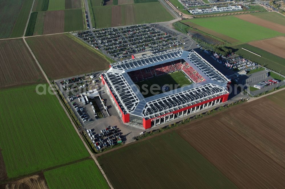 Aerial image Mainz - The new stadium Coface-Arena in Mainz, Rhineland-Palatinate