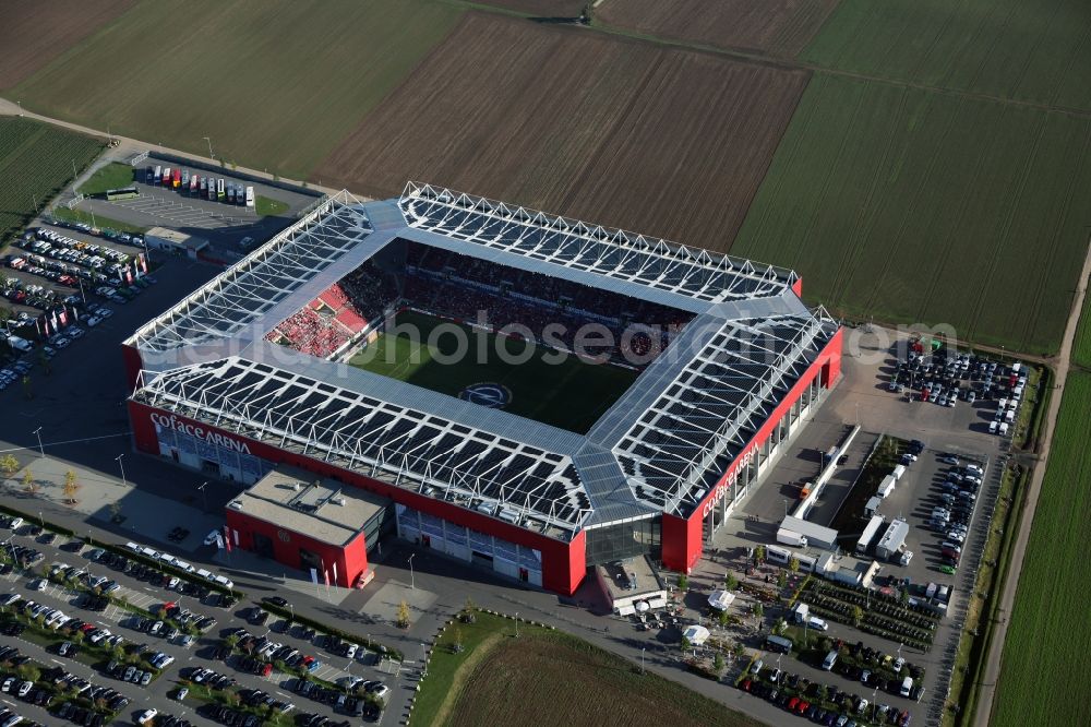 Mainz from the bird's eye view: The new stadium Coface-Arena in Mainz, Rhineland-Palatinate