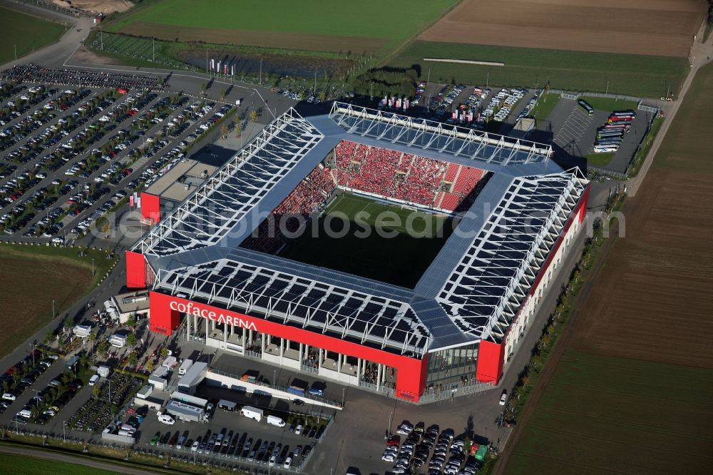 Aerial photograph Mainz - The new stadium Coface-Arena in Mainz, Rhineland-Palatinate