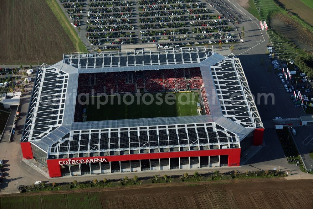 Mainz from the bird's eye view: The new stadium Coface-Arena in Mainz, Rhineland-Palatinate