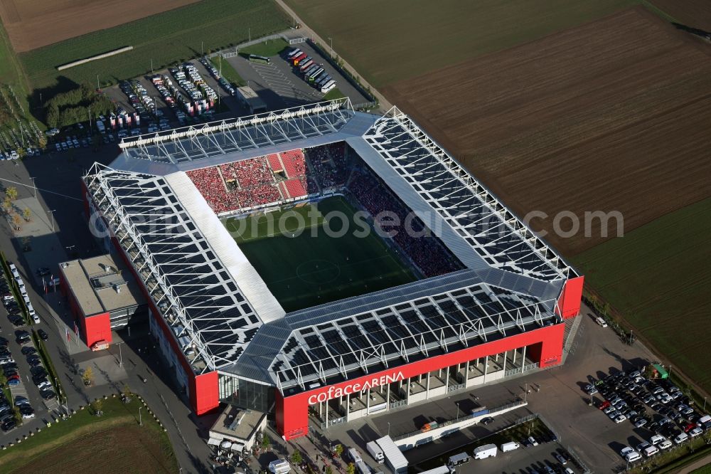 Aerial photograph Mainz - The new stadium Coface-Arena in Mainz, Rhineland-Palatinate