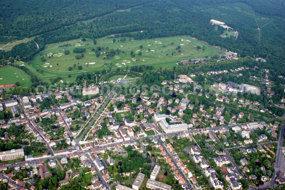 Aerial image Compiègne - Compiegne and park in Compiègne in Oise in France, large landscaped garden