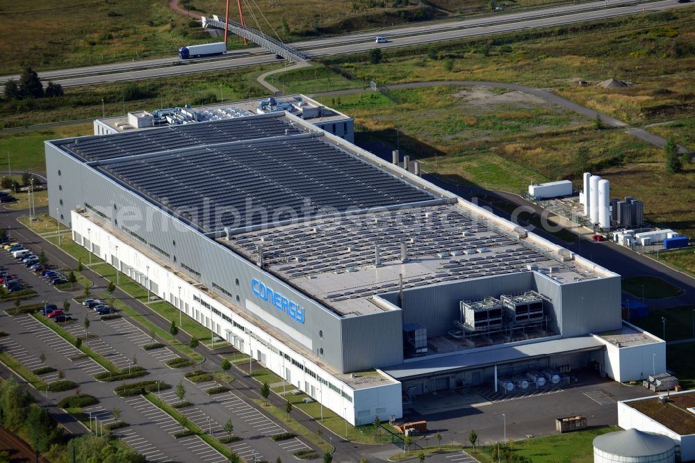 Aerial photograph Frankfurt (Oder) - View of CONERGY SolarModule GmbH manufactory in Frankfurt (Oder) in Brandenburg