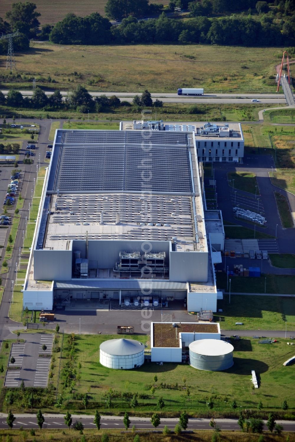 Frankfurt (Oder) from the bird's eye view: View of CONERGY SolarModule GmbH manufactory in Frankfurt (Oder) in Brandenburg