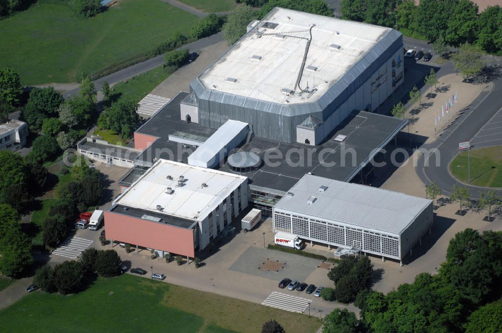 Aerial photograph WOLFSBURG - Blick auf den CongressPark in Wolfsburg an der Heinrich-Heine-Strasse in 38440 Wolfsburg. Tel.: 05361 260140, congresspark@stadt.wolfsburg.de