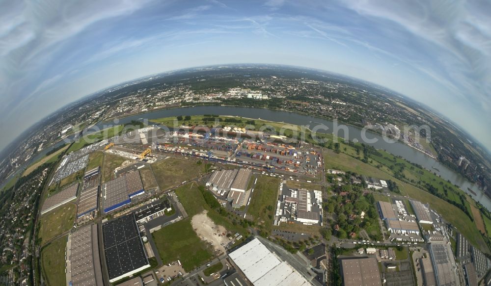 Duisburg from the bird's eye view: Container terminal at the container - Port of Duisburg in North Rhine-Westphalia