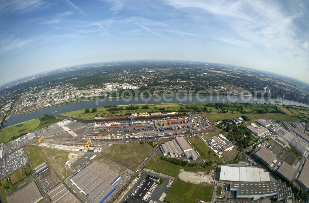 Aerial image Duisburg - Container terminal at the container - Port of Duisburg in North Rhine-Westphalia