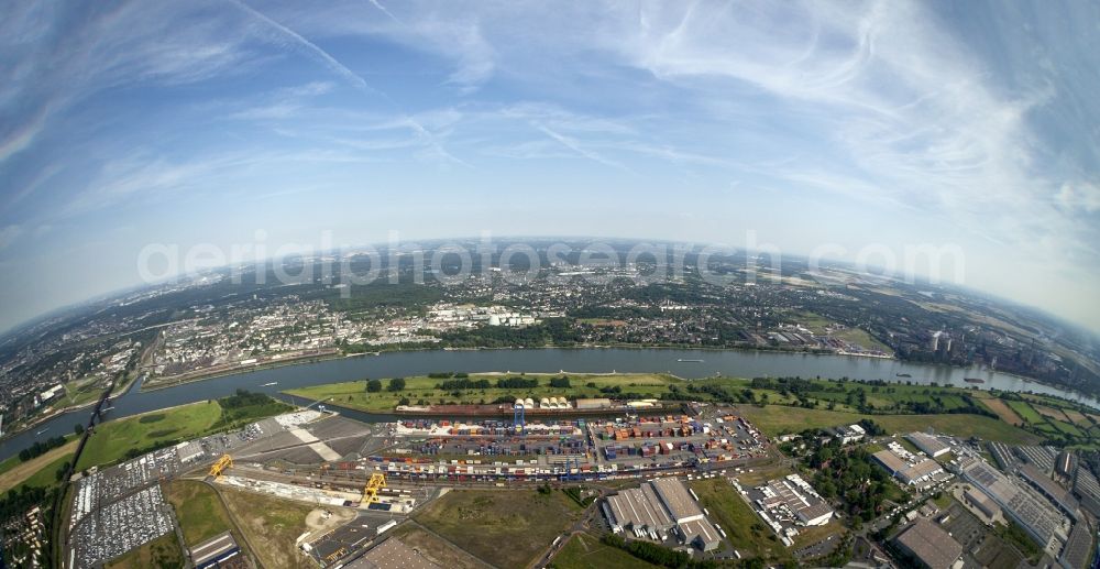 Aerial photograph Duisburg - Container terminal at the container - Port of Duisburg in North Rhine-Westphalia