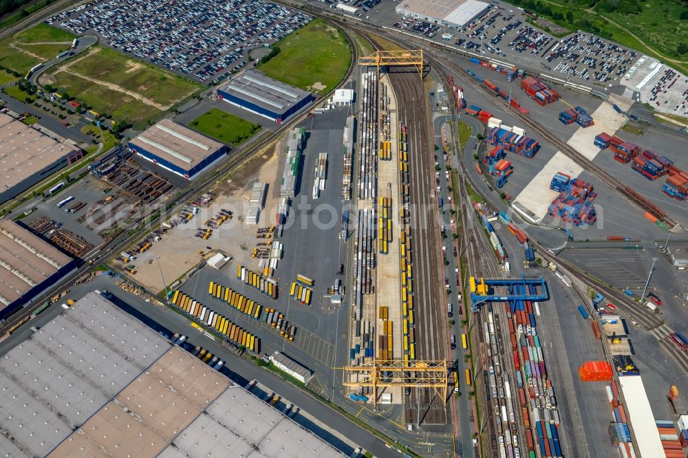 Aerial image Duisburg - Container terminal center in Duisburg in the state North Rhine-Westphalia, Germany