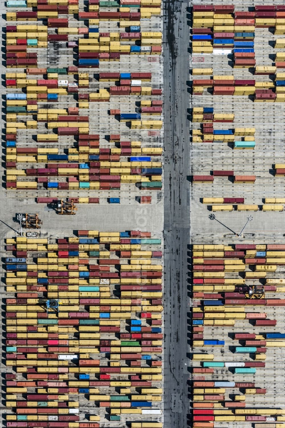 San Ferdinando from the bird's eye view: Container terminal center in San Ferdinando in Italy