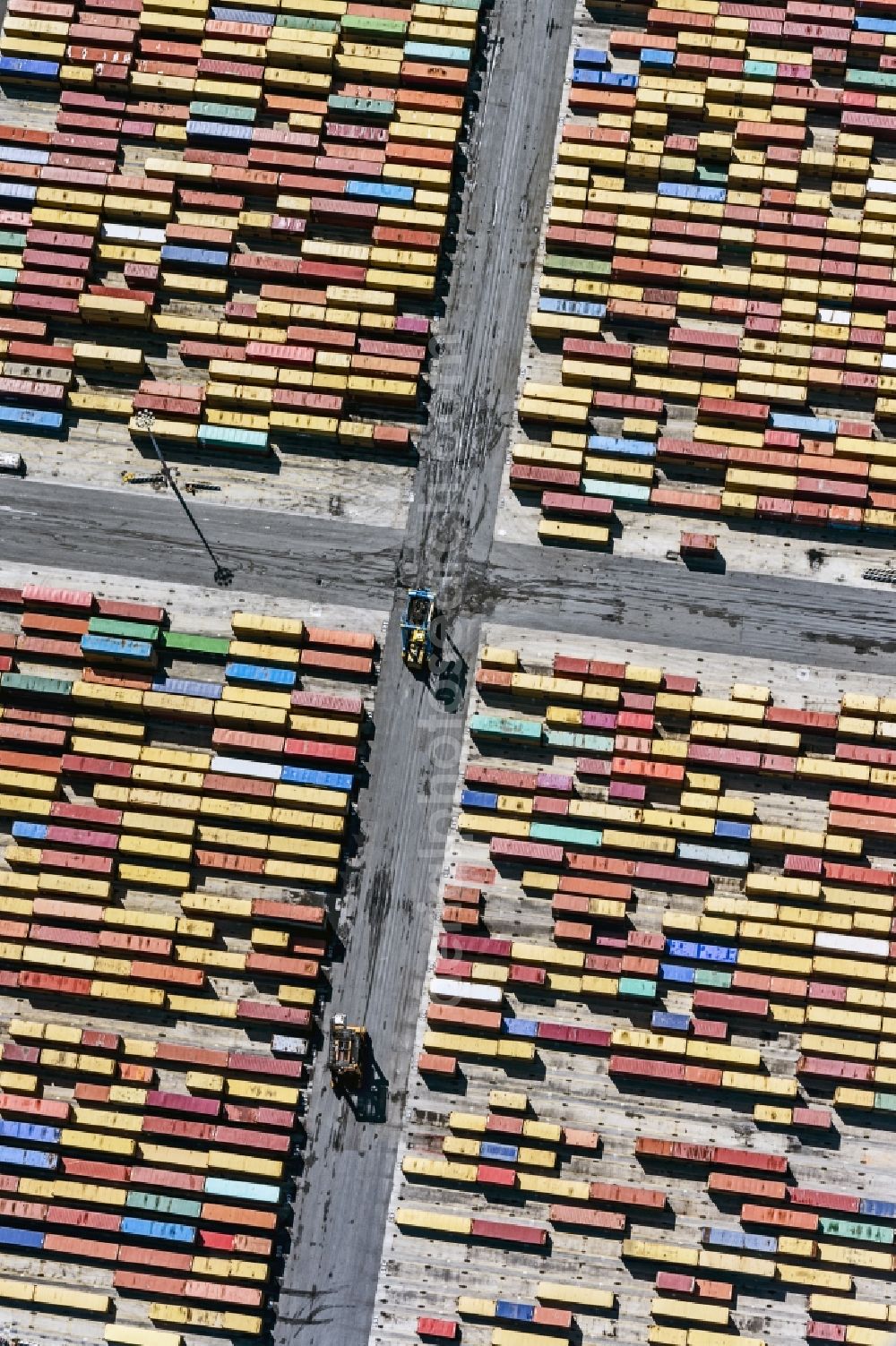 San Ferdinando from the bird's eye view: Container terminal center in San Ferdinando in Italy