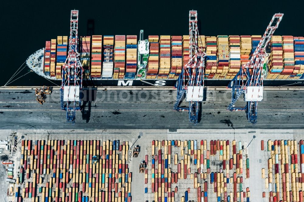 San Ferdinando from the bird's eye view: Container terminal center in San Ferdinando in Italy