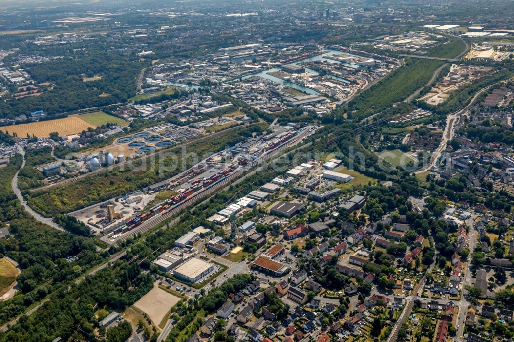 Aerial photograph Dortmund - Container terminal center in Dortmund in the state North Rhine-Westphalia, Germany