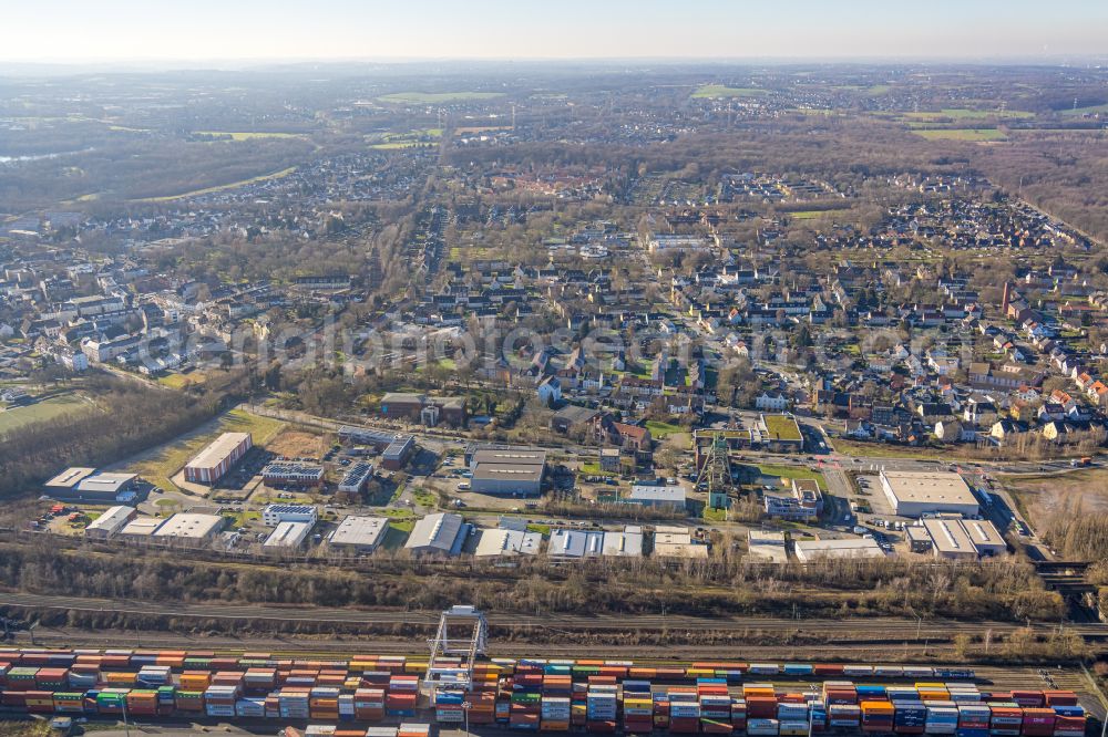 Aerial photograph Dortmund - Container terminal center in Dortmund in the state North Rhine-Westphalia, Germany